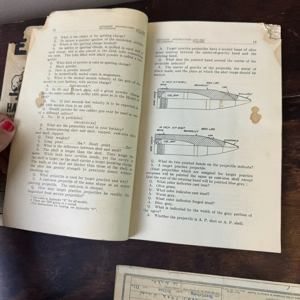 1917-1918 WWI Gunner's Instruction‎ Manual 14 Edition Gun Companies Book